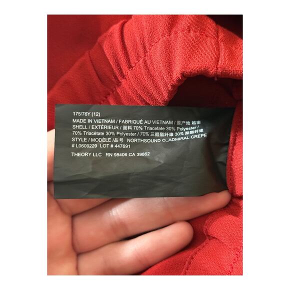 Theory Northsound Admiral Pants red size 12 - Picture 8 of 9